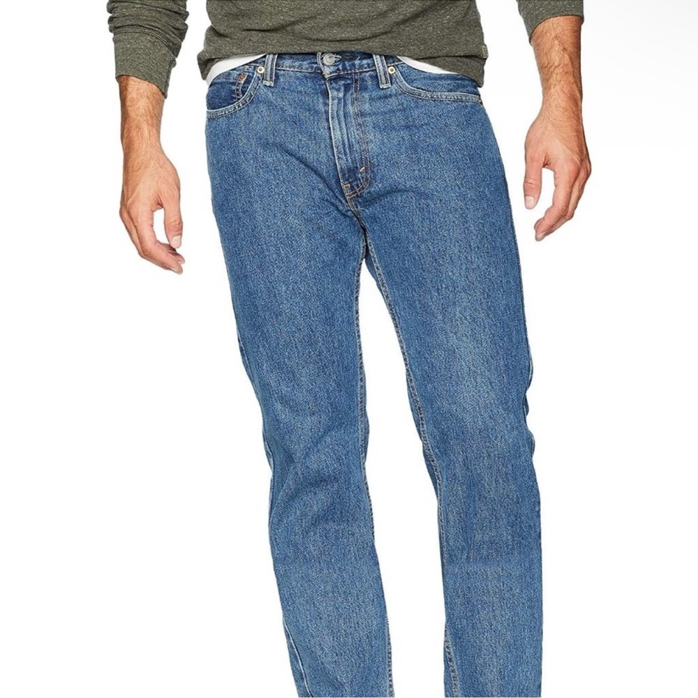 NWT Levi's 505 Regular Medium Stonewash 100% Cotton Straight Leg Denim